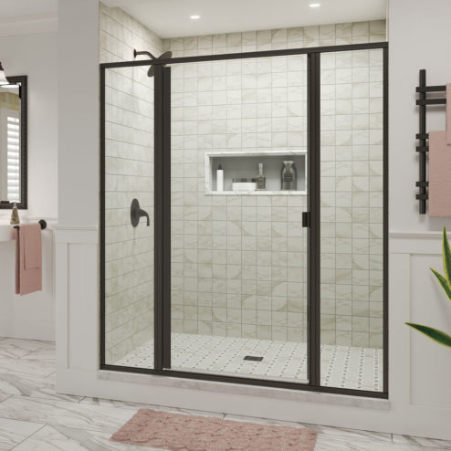 Deluxe Framed 3/16-inch Glass Panel Swing Door Panel Shower Door ...